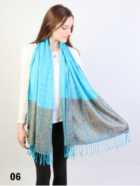 Circle Print Fashion Pashmina W/ Tassels